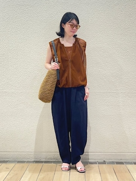 「ペーパーバッグ」｜久富さん（レディース・161cm）の夏コーディネート