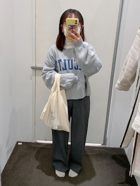 「UNIQLO（ユニクロ）のタートルネックT（長袖）（Tシャツ/カットソー）」を使った、tsushima0314さん（レディース・149cm）の冬コーディネート