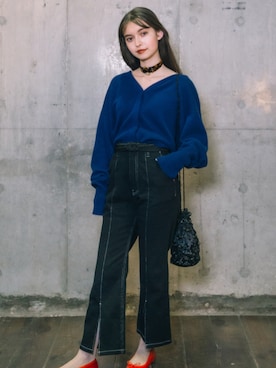 「BEAMS（ビームス）のアイテム（チョーカー）」を使った、menueclosetさん（レディース・154cm）の冬コーディネート