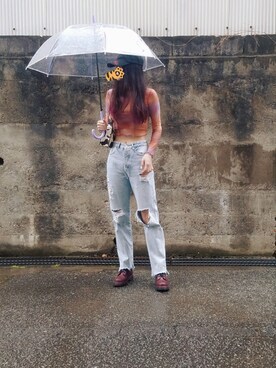 「RAY CASSIN（レイカズン）のアイテム（キャップ）」を使った、nyamさん（レディース・163cm）の春コーディネート