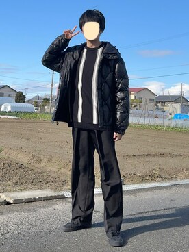 「Bershka（ベルシュカ）のアイテム（ニット/セーター）」を使った、Koyoさん（メンズ・165cm）の冬コーディネート