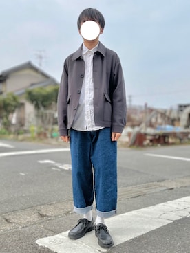 「GLOBAL WORK（グローバルワーク）のミリタリーブルゾン/255617（ブルゾン）」を使った、Koyoさん（メンズ・165cm）の春コーディネート