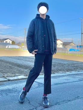 「スウェットパーカー」｜「アイテム（ブルゾン）」を使った、Koyoさん（メンズ・165cm）の冬コーディネート
