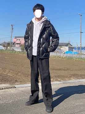 「CONVERSE（コンバース）のアイテム（パーカー）」を使った、Koyoさん（メンズ・165cm）の冬コーディネート