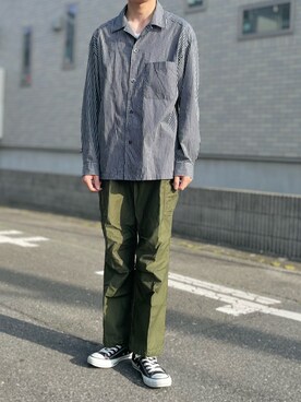 「BACK NUMBER（バックナンバー）のアイテム（カーゴパンツ）」を使った、Koyoさん（メンズ・165cm）の春コーディネート