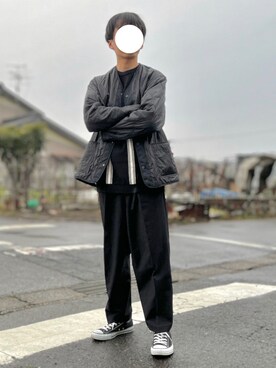 「CONVERSE（コンバース）のCONVERSE コンバース オール スター オックス / ALL STAR OX(BLACK) 32160321（スニーカー）」を使った、Koyoさん（メンズ・165cm・20代）の春コーディネート