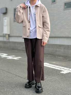 「CONVERSE（コンバース）のアイテム（パーカー）」を使った、Koyoさん（メンズ・165cm）の春コーディネート