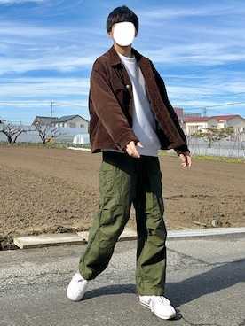 「BACK NUMBER（バックナンバー）のアイテム（カーゴパンツ）」を使った、Koyoさん（メンズ・165cm）の冬コーディネート