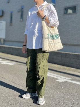 「BACK NUMBER（バックナンバー）のアイテム（カーゴパンツ）」を使った、Koyoさん（メンズ・165cm）の夏コーディネート