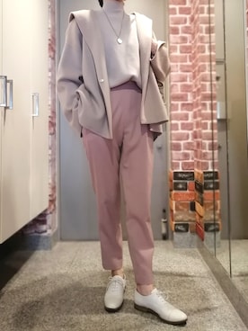 「ドレスシューズ」｜「アイテム（その他アウター）」を使った、ナナ★さん（レディース・161cm）の冬コーディネート