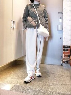 「ニコアンド」｜「アイテム（ブルゾン）」を使った、ナナ★さん（レディース・161cm）の冬コーディネート