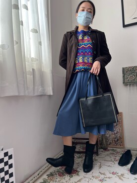 「混搭」｜ying さん（レディース・160cm）の冬コーディネート