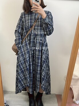 「秋冬」｜「アイテム（シャツワンピース）」を使った、ying さん（レディース・160cm）の冬コーディネート