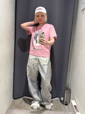 「WHO'S WHO gallery（フーズフーギャラリー）のレースガーターキャミ（キャミソール、ホワイト系）」を使った、カポさん（レディース・162cm）の春コーディネート