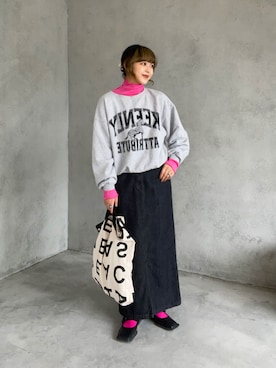 「アイテム（トートバッグ）」を使った、mahoさん（レディース・157cm・10代）の春コーディネート