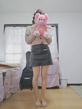 「Avail（アベイル）のアイテム（カーディガン/ボレロ、ピンク系）」を使った、めいさん（レディース・163cm）の春コーディネート