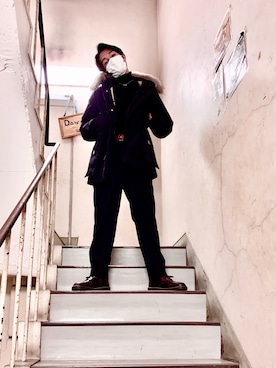 「WOOLRICH（ウールリッチ）のアイテム（ダウンジャケット/コート）」を使った、nickyyyyyさん（メンズ・174cm）の冬コーディネート