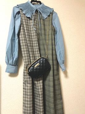 「MERCURYDUO（マーキュリーデュオ）のアイテム（ショルダーバッグ）」を使った、mana1xxさん（レディース・157cm）の秋コーディネート