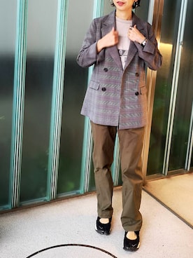 「アイテム（テーラードジャケット）」を使った、akahori_picさん（レディース・161cm）の秋コーディネート