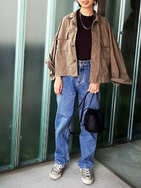 「Charles Chaton（シャルルシャトン）のアイテム（パンツ）」を使った、akahori_picさん（レディース・161cm）の秋コーディネート