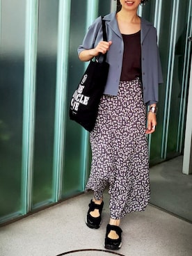 「黒」｜「アイテム（タンクトップ）」を使った、akahori_picさん（レディース・161cm）の夏コーディネート