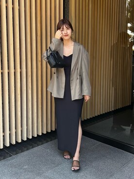 「アイテム（その他アウター、ブラウン系）」を使った、yuzukichiii0907さん（レディース・166cm）の夏コーディネート