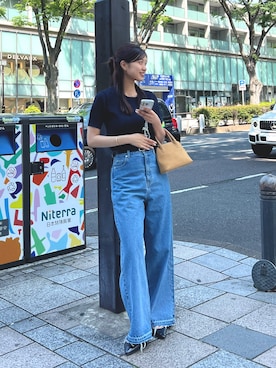 「半袖ニット」｜yuzukichiii0907さん（レディース・166cm）の春コーディネート