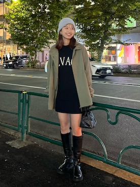 「ジャケット」｜「アイテム（モッズコート）」を使った、yuzukichiii0907さん（レディース・166cm）の秋コーディネート