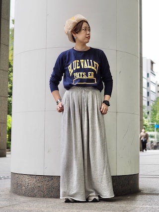 Freada ハイウエスト裏毛ワイドパンツ 1665835116_320.jpg