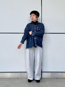 「アイテム（キャスケット）」を使った、shrimpさん（レディース・161cm）の冬コーディネート