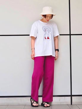 「emesuelee（エメスーリー）のアイテム」を使った、shrimpさん（レディース・160cm）の夏コーディネート