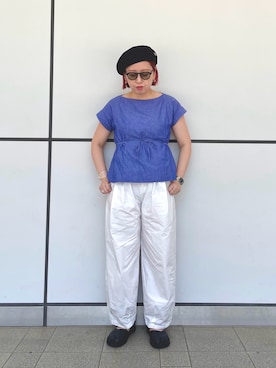 「アイテム（バングル/リストバンド）」を使った、shrimpさん（レディース・161cm）の夏コーディネート