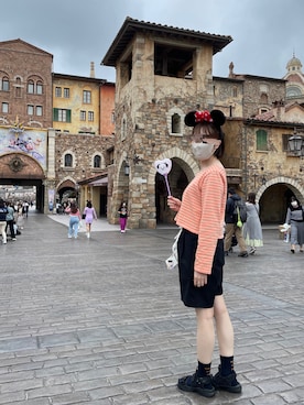 「AS KNOW AS PINKY（アズノゥアズピンキー）のアイテム（パンツ）」を使った、しおさん（レディース・153cm）の夏コーディネート