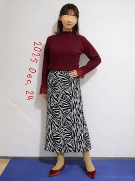 「アイテム（スカート）」を使った、🍠ゆみっつ🍠さん（レディース・173cm）の冬コーディネート