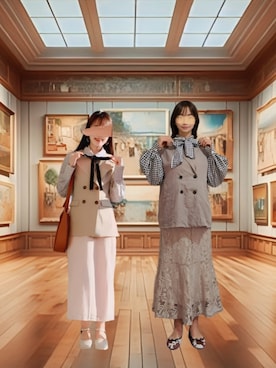 「アイテム（ベスト）」を使った、🍠ゆみっつ🍠さん（レディース・173cm）の秋コーディネート