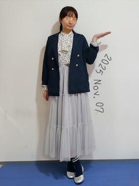 「アイテム（テーラードジャケット）」を使った、🍠ゆみっつ🍠さん（レディース・173cm）の秋コーディネート