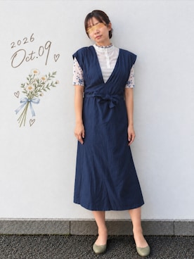 「n'OrLABEL（ノアールレーベル）のアイテム」を使った、🍠ゆみっつ🍠さん（レディース・173cm）の秋コーディネート