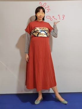 「アイテム（ワンピース/ドレス）」を使った、🍠ゆみっつ🍠さん（レディース・173cm）の秋コーディネート