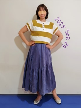 「アイテム（スカート）」を使った、🍠ゆみっつ🍠さん（レディース・173cm）の秋コーディネート