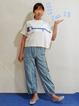 「アイテム（カーゴパンツ）」を使った、🍠ゆみっつ🍠さん（レディース・173cm）の秋コーディネート