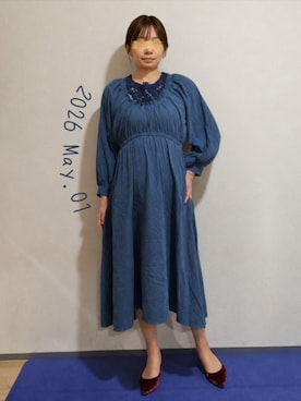 「kutir（クティール）のアイテム（ワンピース）」を使った、🍠ゆみっつ🍠さん（レディース・173cm）の春コーディネート