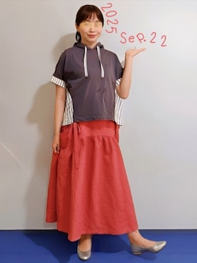 「アイテム（パーカー）」を使った、🍠ゆみっつ🍠さん（レディース・173cm）の秋コーディネート
