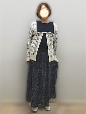 「tiptop（ティップトップ）の前後2wayニットカーディガン（カーディガン/ボレロ）」を使った、🍠ゆみっつ🍠さん（レディース・172cm）の冬コーディネート