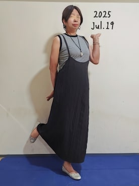 「アイテム（ワンピース/ドレス）」を使った、🍠ゆみっつ🍠さん（レディース・173cm）の夏コーディネート