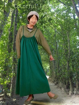 「feepur（フェピュール）のアイテム（ワンピース/ドレス）」を使った、🍠ゆみっつ🍠さん（レディース・173cm）の夏コーディネート