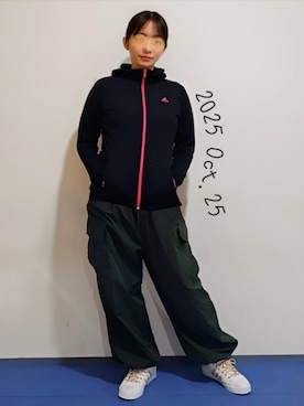 「アイテム（アウトドア/スポーツ）」を使った、🍠ゆみっつ🍠さん（レディース・173cm）の秋コーディネート