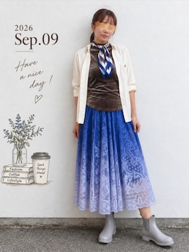 「classicalelf（クラシカルエルフ）のアイテム（Tシャツ/カットソー）」を使った、🍠ゆみっつ🍠さん（レディース・173cm）の秋コーディネート