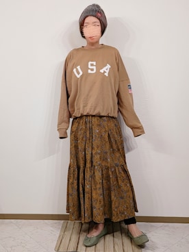 「classicalelf（クラシカルエルフ）のアイテム（スウェット）」を使った、🍠ゆみっつ🍠さん（レディース・173cm）の冬コーディネート