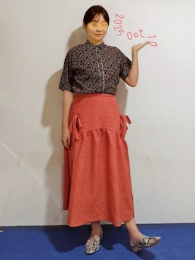「アイテム（スカート）」を使った、🍠ゆみっつ🍠さん（レディース・173cm）の秋コーディネート