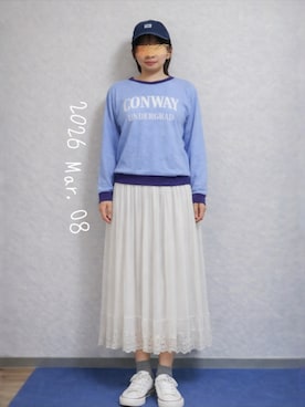 「n'OrLABEL（ノアールレーベル）のキャミソールワンピース（ワンピース、ホワイト系）」を使った、🍠ゆみっつ🍠さん（レディース・173cm）の春コーディネート